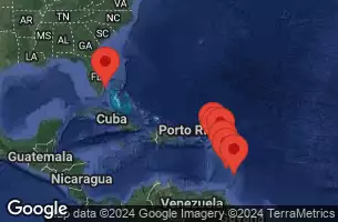 FORT LAUDERDALE, FLORIDA, AT SEA, PHILIPSBURG, ST. MAARTEN, ST. JOHNS, ANTIGUA, CASTRIES, ST. LUCIA, BRIDGETOWN, BARBADOS, ROSEAU, DOMINICA, BASSETERRE, ST. KITTS