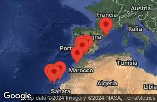 BARCELONA, SPAIN, AT SEA, LANZAROTE, CANARY ISLANDS, GRAN CANARIA, CANARY ISLANDS, TENERIFE, CANARY ISLANDS, CASABLANCA, MOROCCO, TANGIER, MOROCCO, SEVILLE (CADIZ), SPAIN, MALAGA, SPAIN