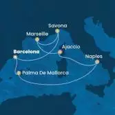 Spain, Italy, France, Corsica (France), Balearic Islands