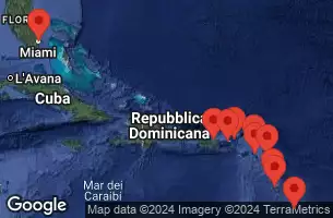 Porto Rico, Saint-Barthélemy, Antigua e Barbuda, Saint Kitts e Nevis, Isole Vergini britanniche, Stati Uniti, Isole Vergini americane, Anguilla, Dominica, Martinica, Barbados