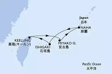 Keelung,Miyako Is.,Naha,Naha,Ishigaki,Keelung