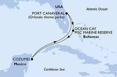 Port Canaveral,Ocean Cay,Cozumel,Port Canaveral