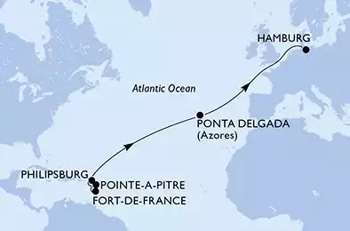 Fort de France,Pointe-a-Pitre,Philipsburg,Ponta Delgada,Hamburg