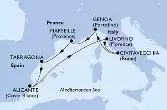 Civitavecchia,Genoa,Marseille,Tarragona,Alicante,Livorno,Civitavecchia