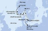 Warnemunde,Stavanger,Eidfjord,Kristiansand,Oslo,Copenhagen,Warnemunde