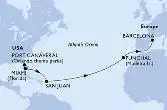 Port Canaveral,Miami,San Juan,Funchal,Barcelona